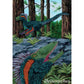 Exclusive Deinonychus Paleoart in Green Feathers in a Forest that comes with the Deinonychus Killing Claw Cast