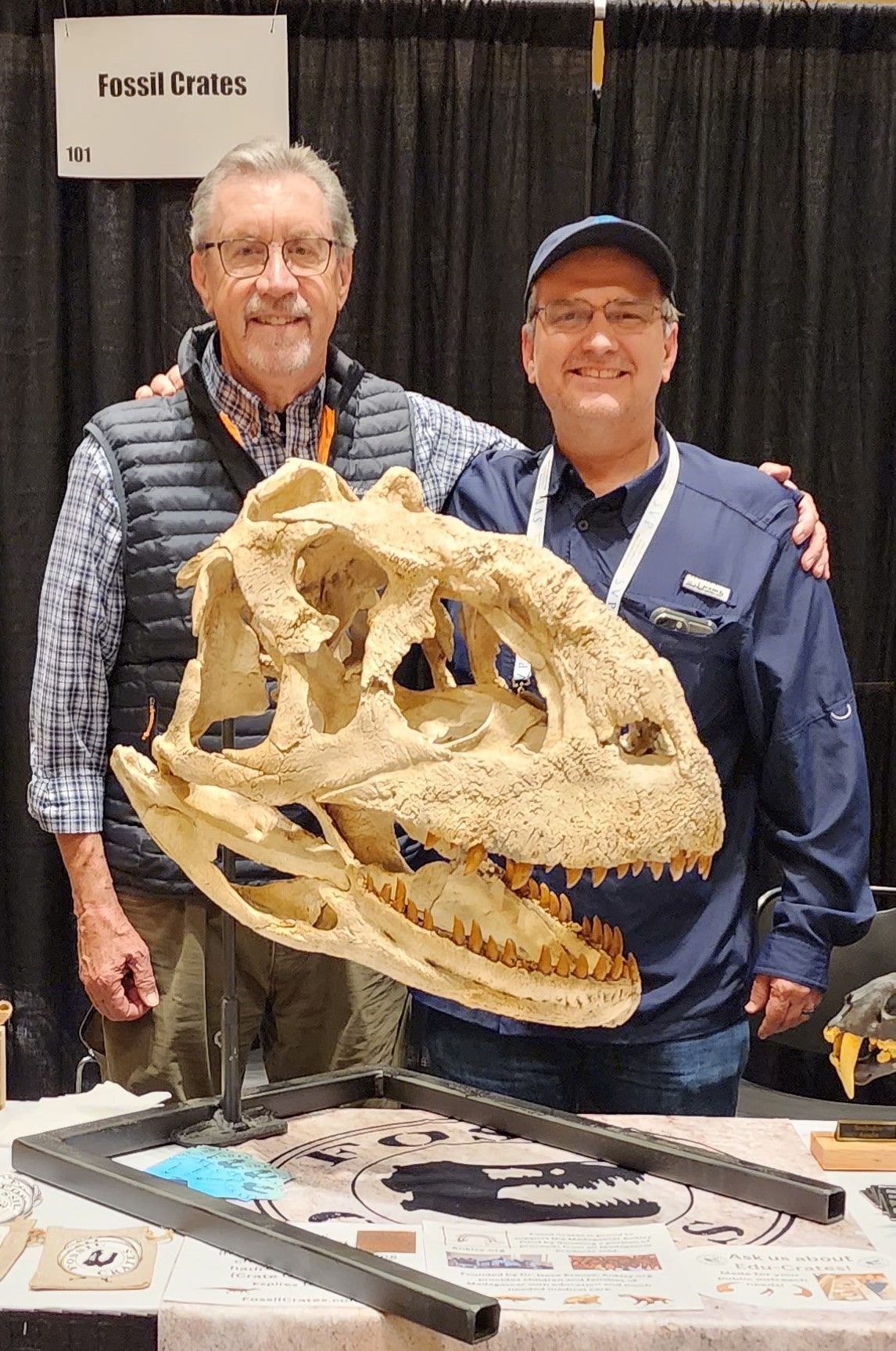 Dr. Brian Curtice and Dr. Dave Kraus with Majungasaurus Life-Size Skull Cast