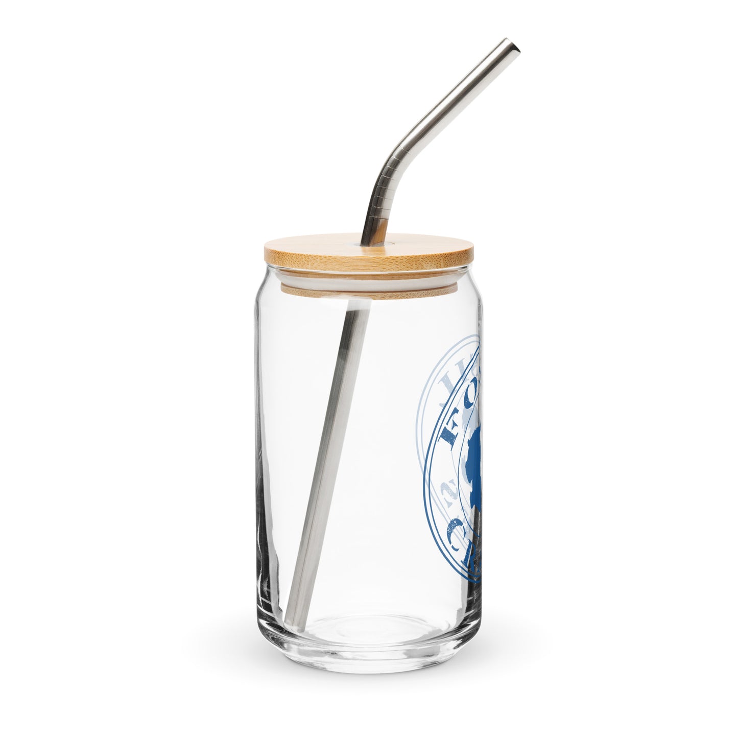 Fossil Crates 16 oz. Glass with Lid and Straw