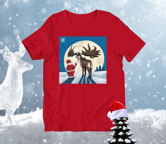 Christmas Megaloceros Unisex T-Shirt in red