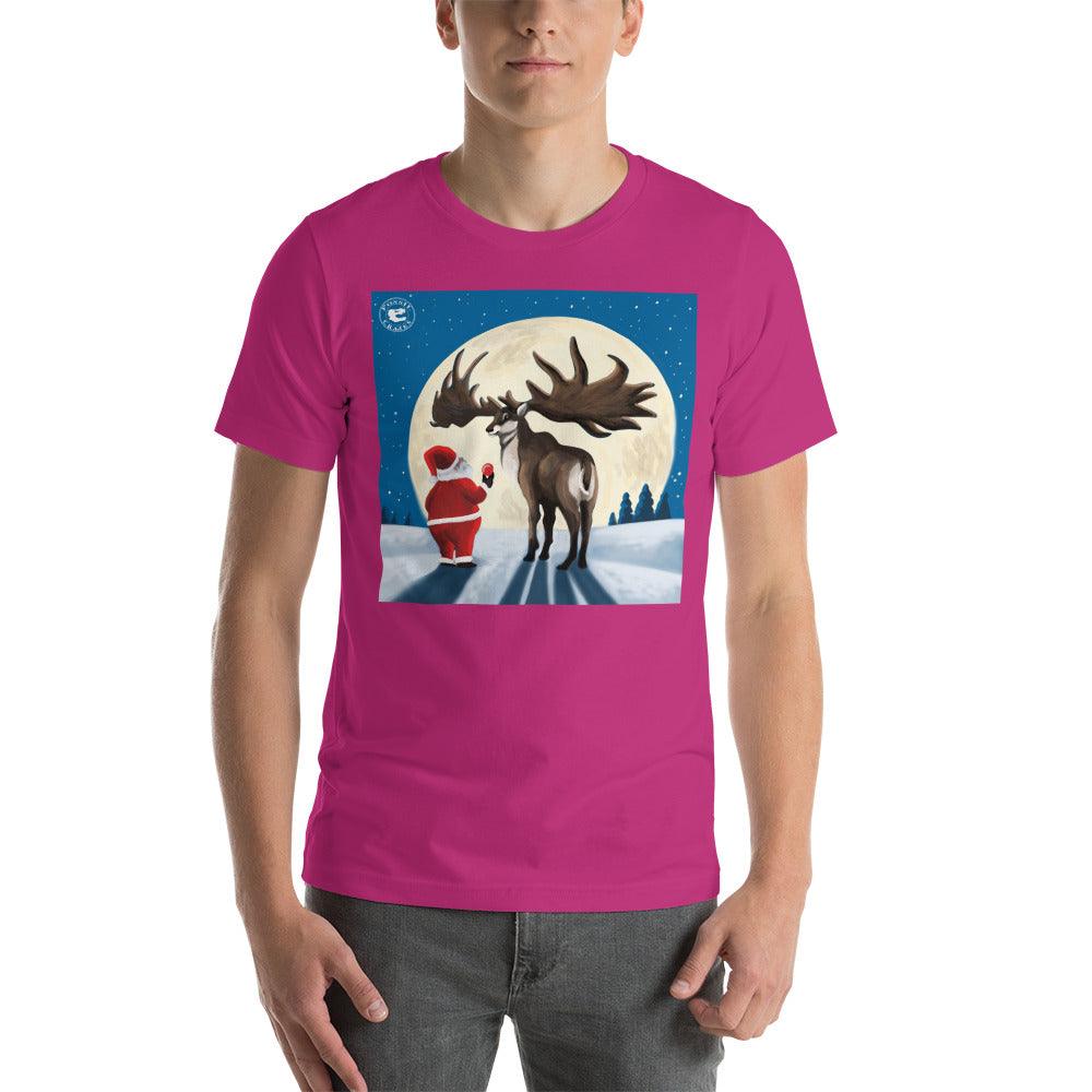 Christmas Megaloceros Unisex T-Shirt in berry