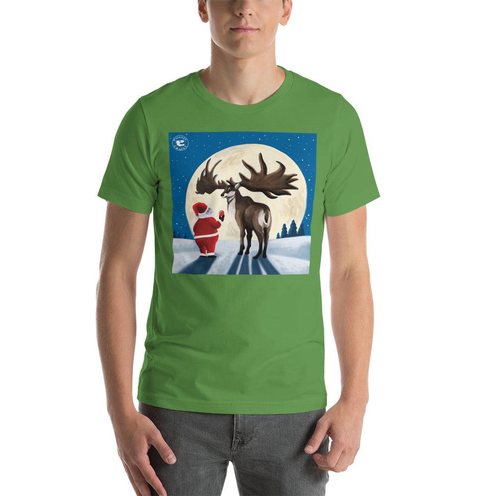 Christmas Megaloceros Unisex T-Shirt in leaf