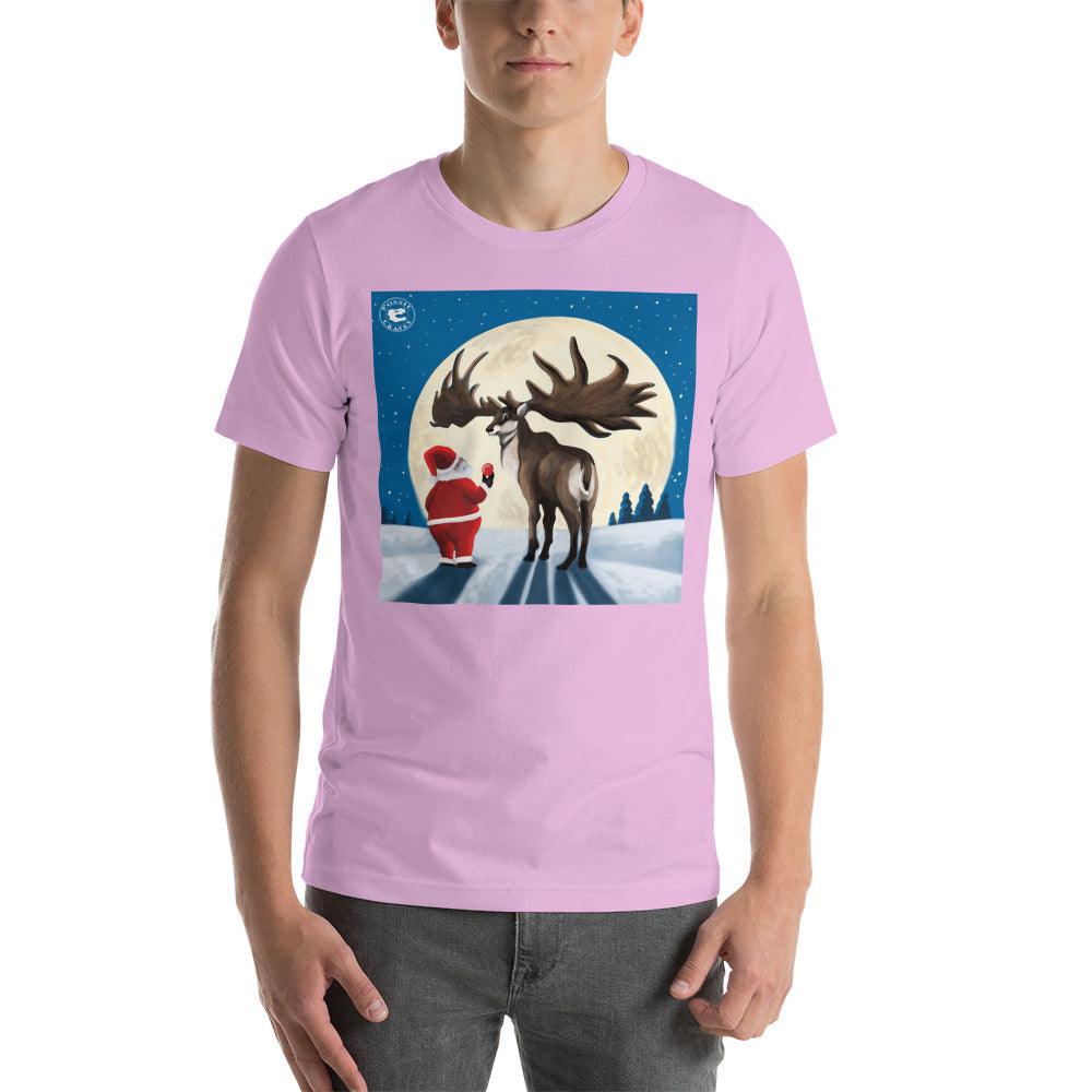 Christmas Megaloceros Unisex T-Shirt in lilac