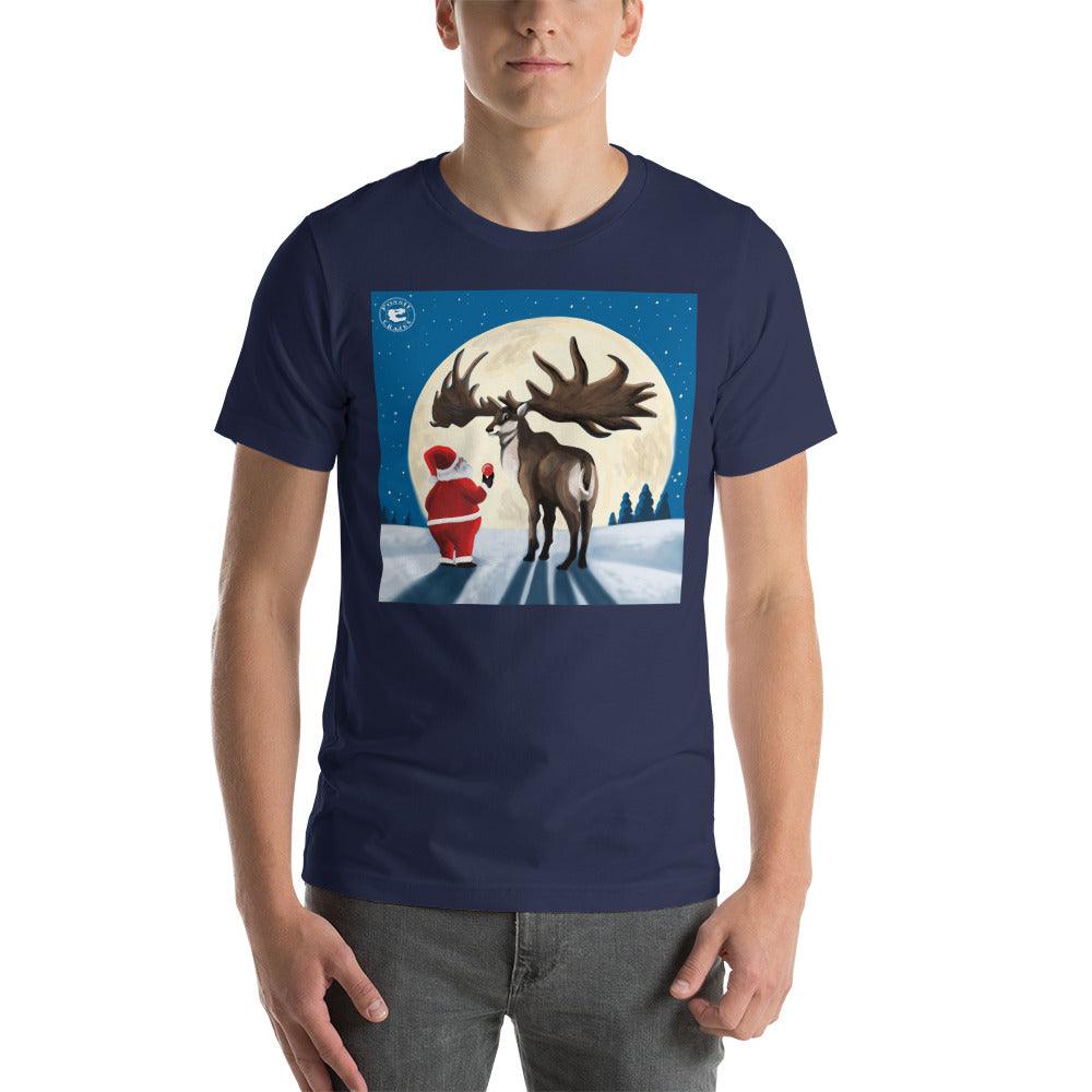 Christmas Megaloceros Unisex T-Shirt in navy