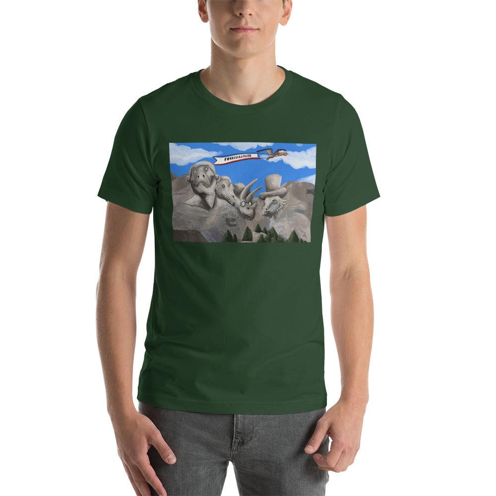 Dino Presidents' Day Dark Colors Unisex T-Shirt - Fossil Crates