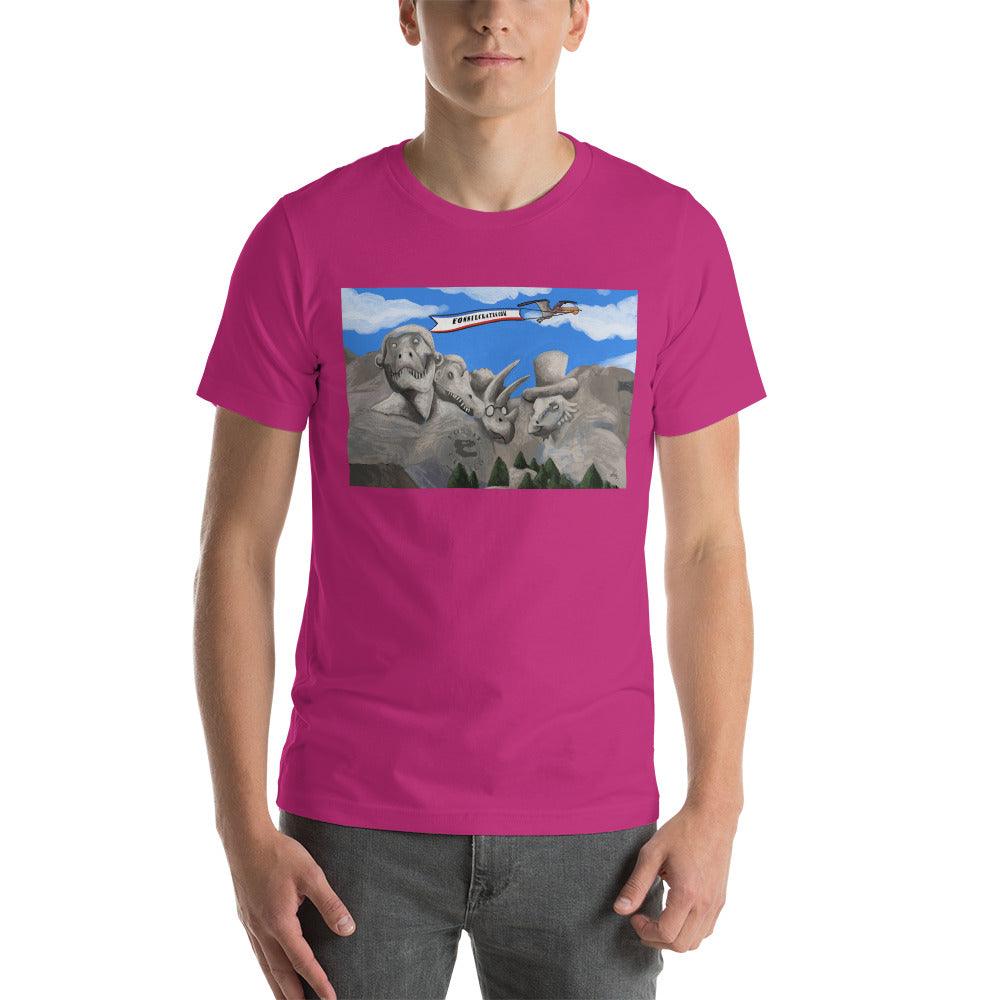 Dino Presidents' Day Dark Colors Unisex T-Shirt - Fossil Crates