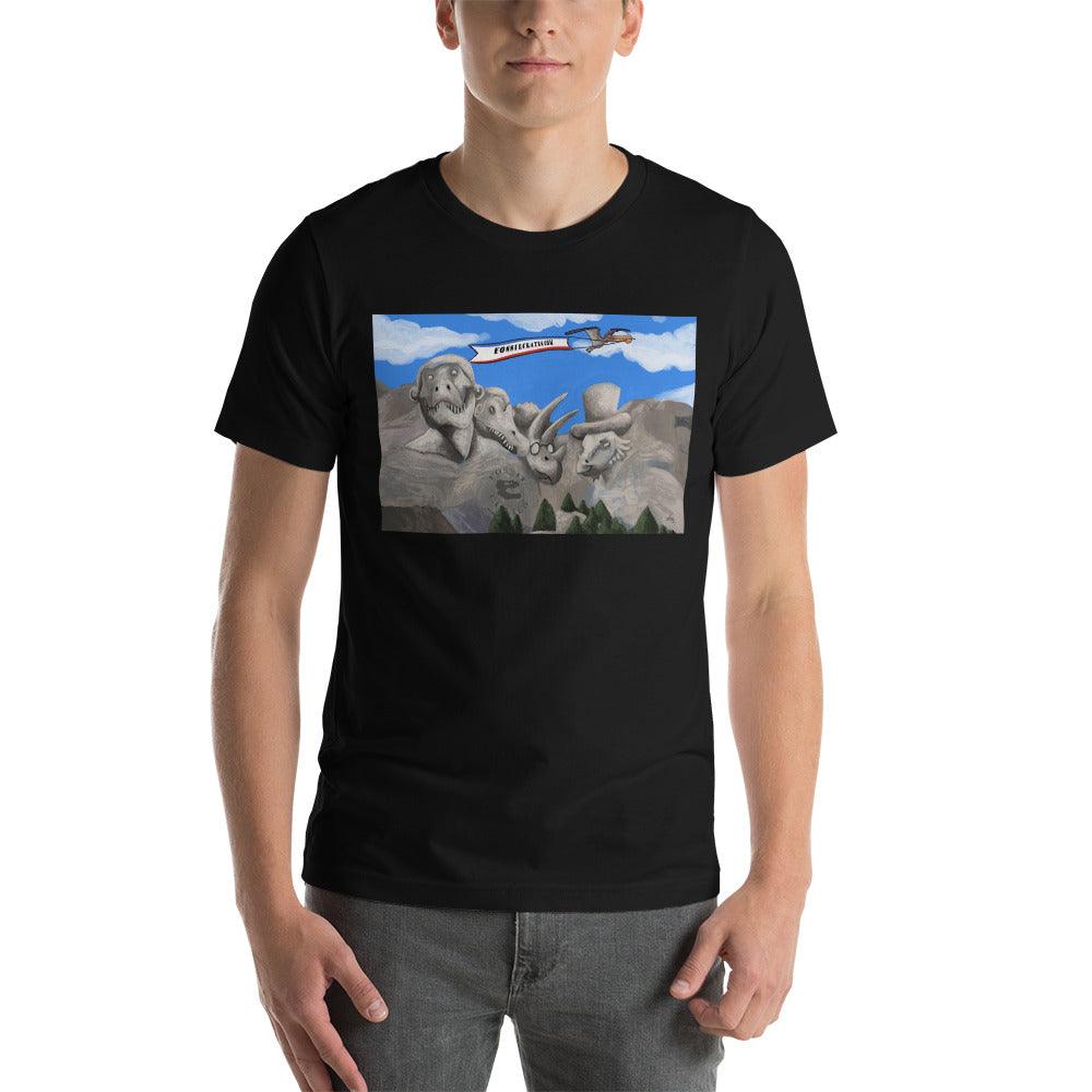 Dino Presidents' Day Dark Colors Unisex T-Shirt - Fossil Crates