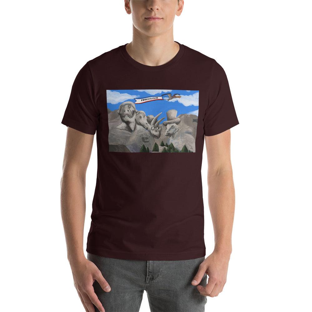 Dino Presidents' Day Dark Colors Unisex T-Shirt - Fossil Crates