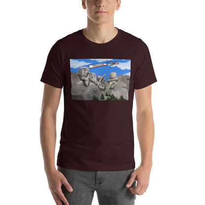 Dino Presidents' Day Dark Colors Unisex T-Shirt - Fossil Crates