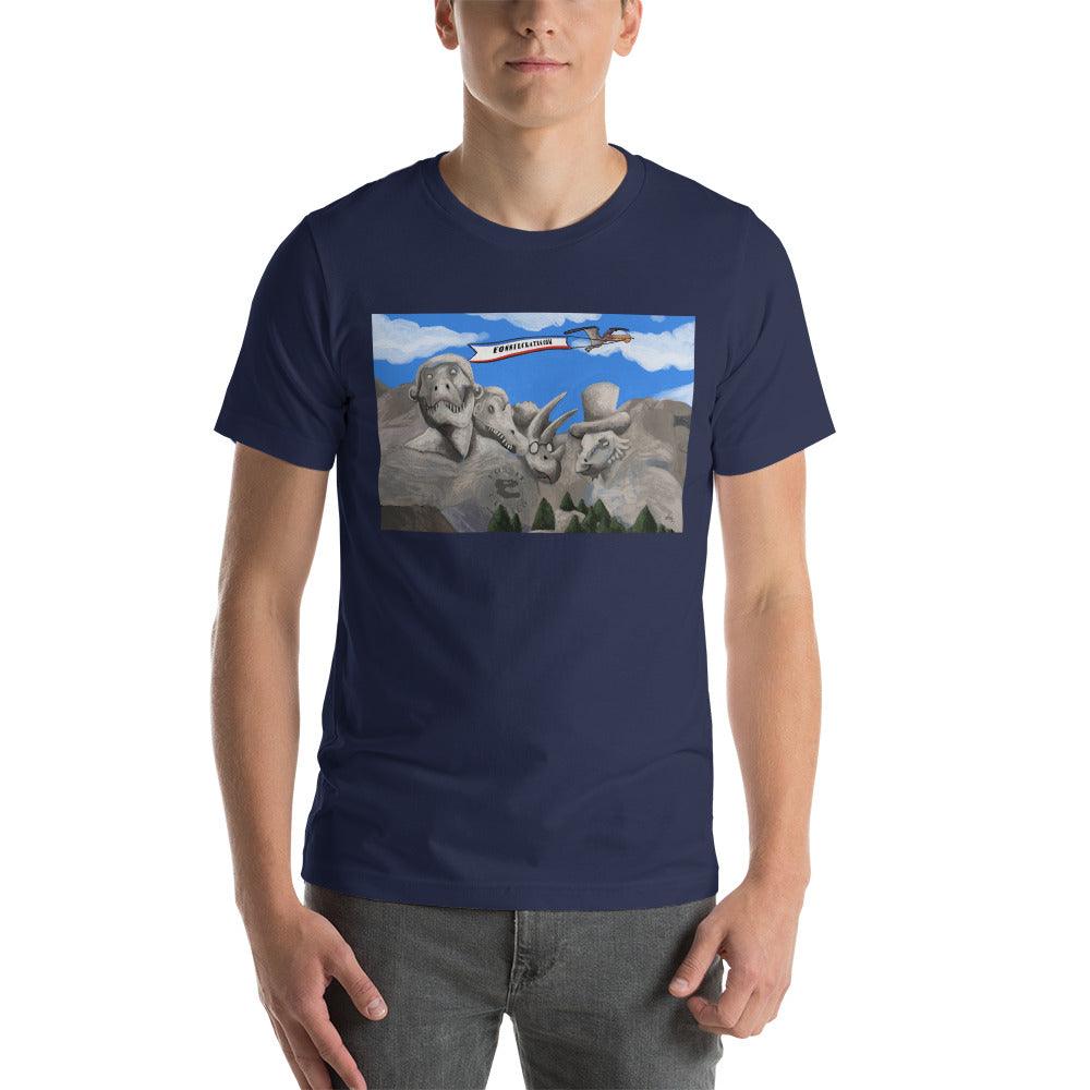 Dino Presidents' Day Dark Colors Unisex T-Shirt - Fossil Crates