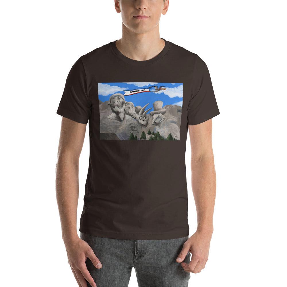 Dino Presidents' Day Dark Colors Unisex T-Shirt - Fossil Crates