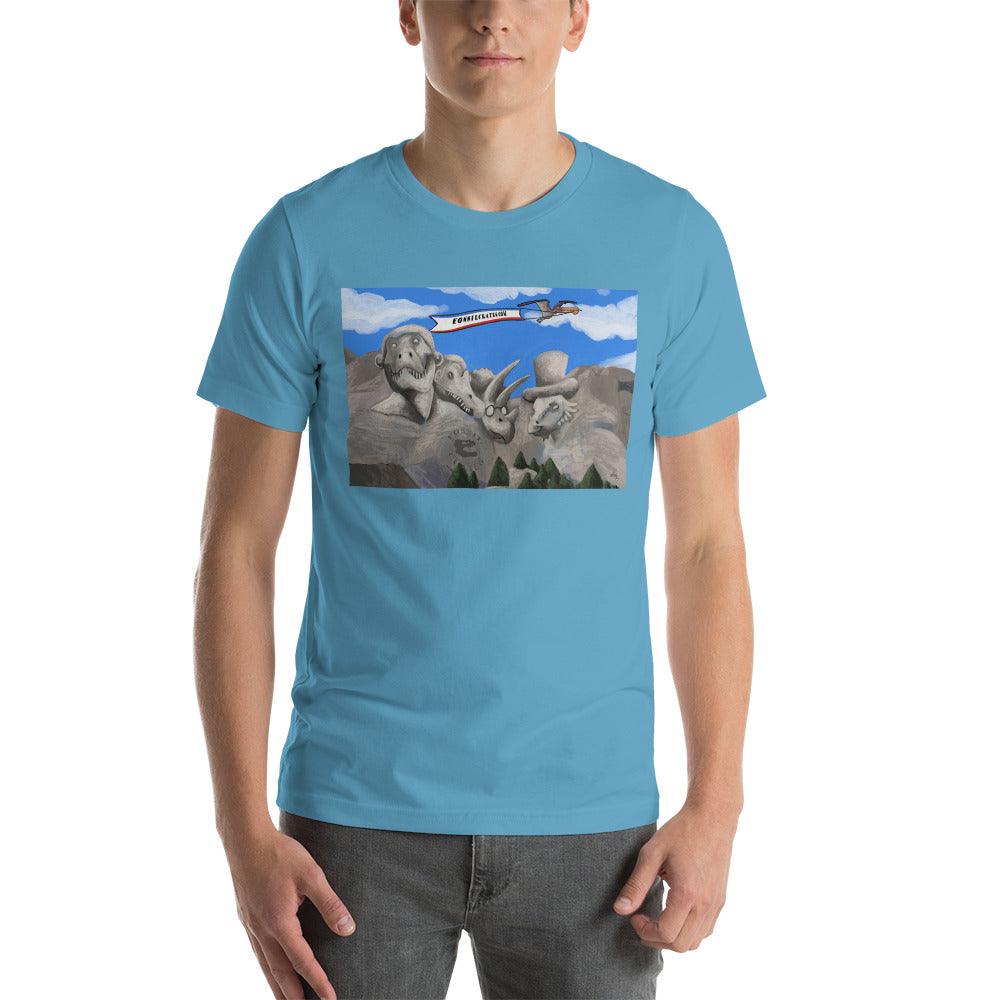 Dino Presidents' Day Lighter Colors Unisex T-Shirt - Fossil Crates