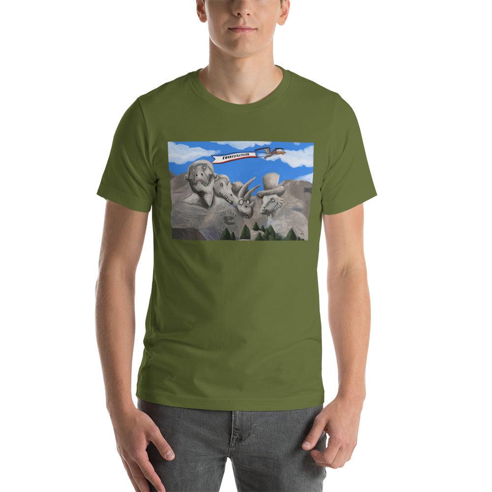 Dino Presidents' Day Lighter Colors Unisex T-Shirt - Fossil Crates