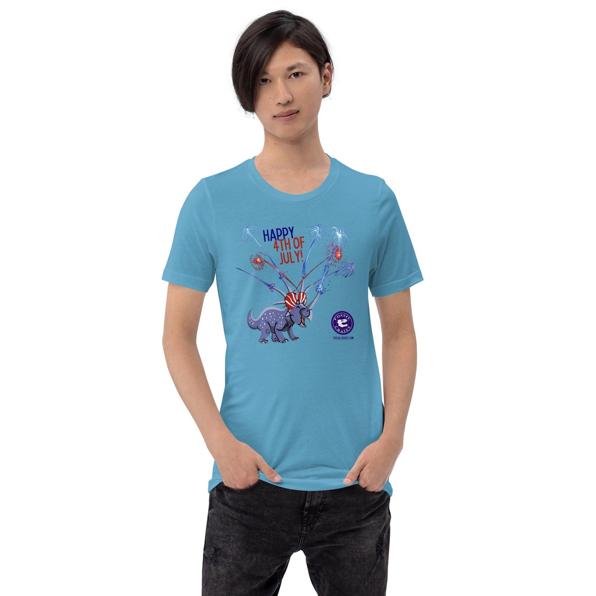 Happy 4th of July T-shirt - Fossil Crates Dinosaur T-Shirt