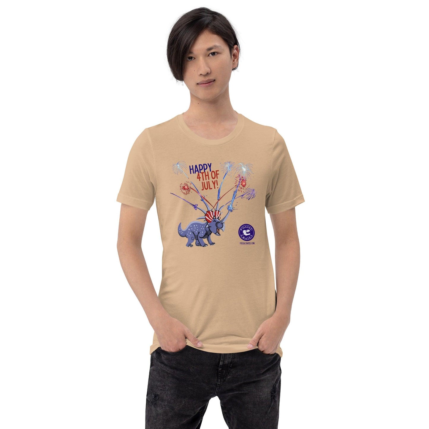 Happy 4th of July T-shirt - Fossil Crates Dinosaur T-Shirt
