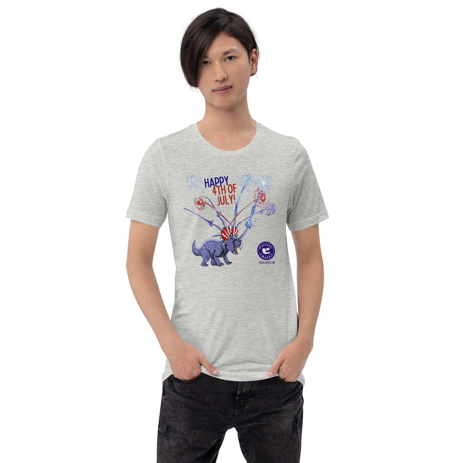 Happy 4th of July T-shirt - Fossil Crates Dinosaur T-Shirt