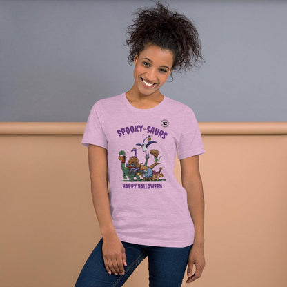Spooky-saurs Halloween Unisex T-Shirt in Heather Prism