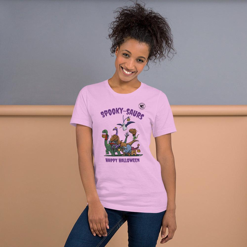 Spooky-saurs Halloween Unisex T-Shirt in Lilac