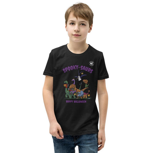 Spooky-saurs Halloween Youth T-Shirt in Black