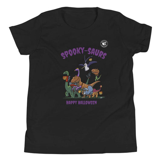 Spooky-saurs Halloween Youth T-Shirt in Black