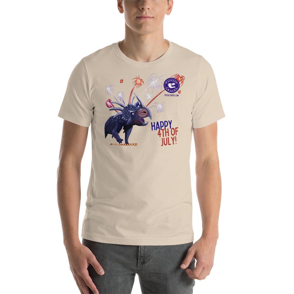 Styracosaurus Happy 4th of July T-shirt - Fossil Crates Dinosaur T-Shirt