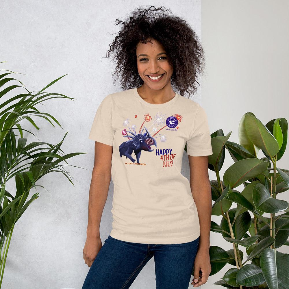 Styracosaurus Happy 4th of July T-shirt - Fossil Crates Dinosaur T-Shirt