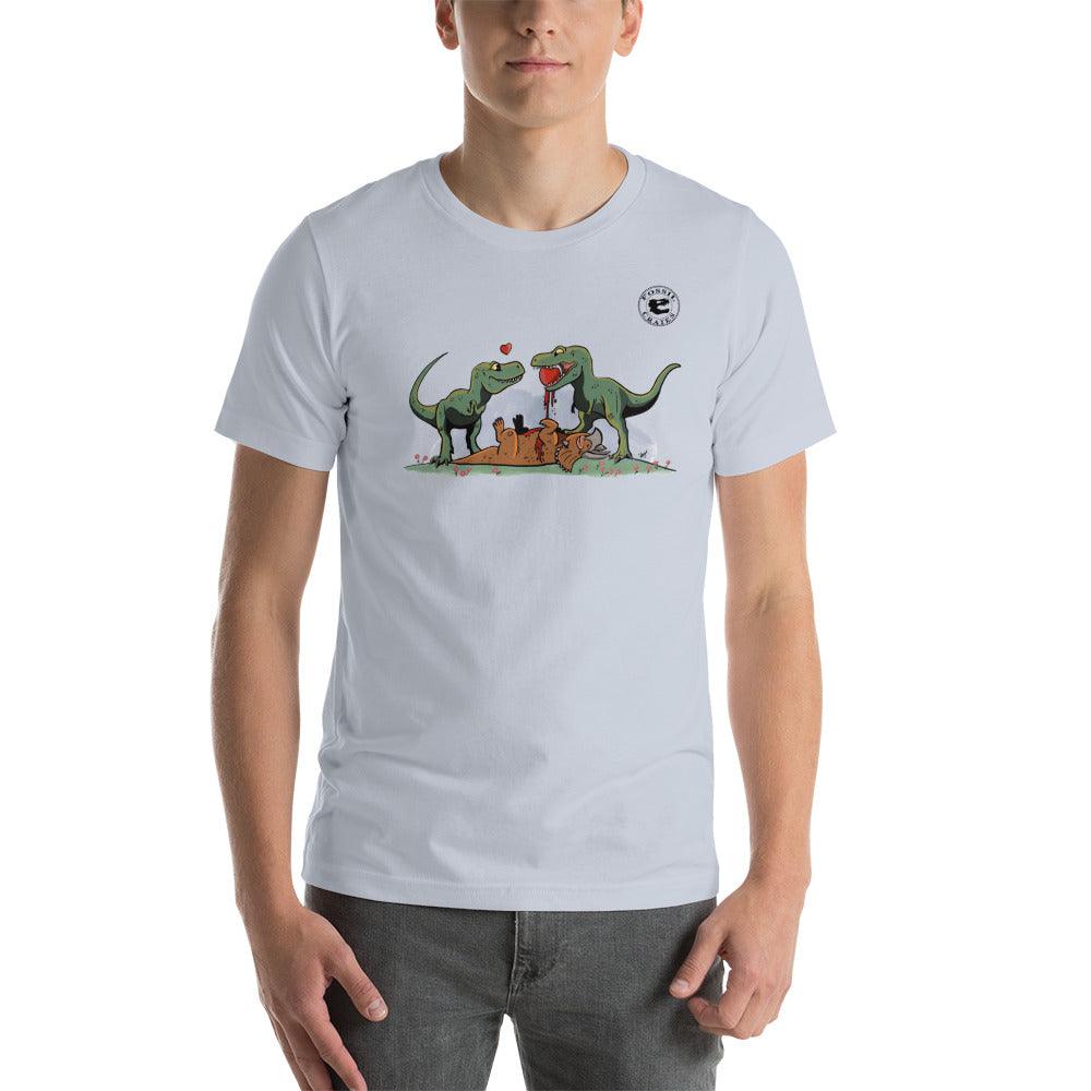 T. rex Love Story Unisex T-Shirt - Fossil Crates Shirts & Tops