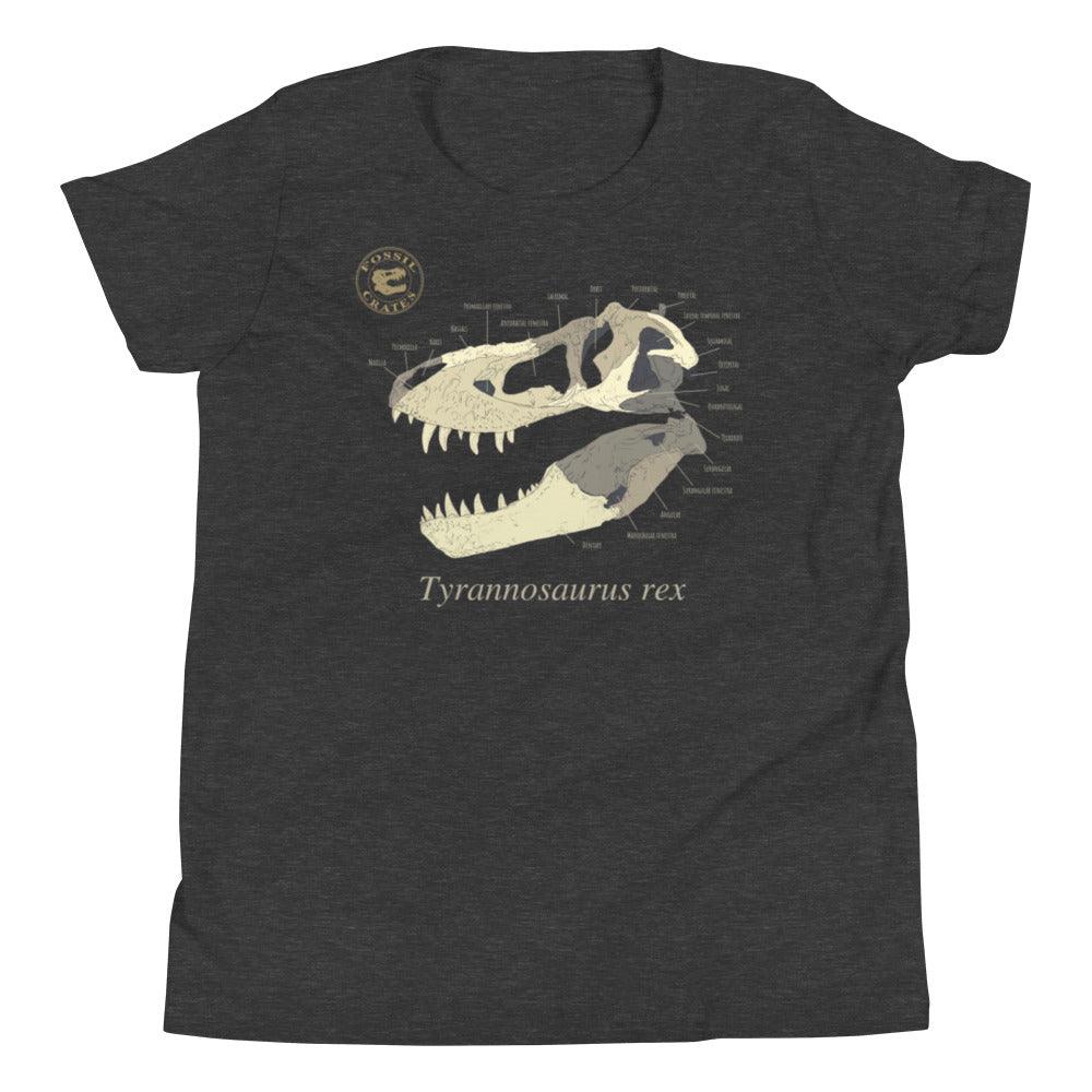 Tyrannosaurus rex Skull Anatomy Youth T-Shirt - Fossil Crates