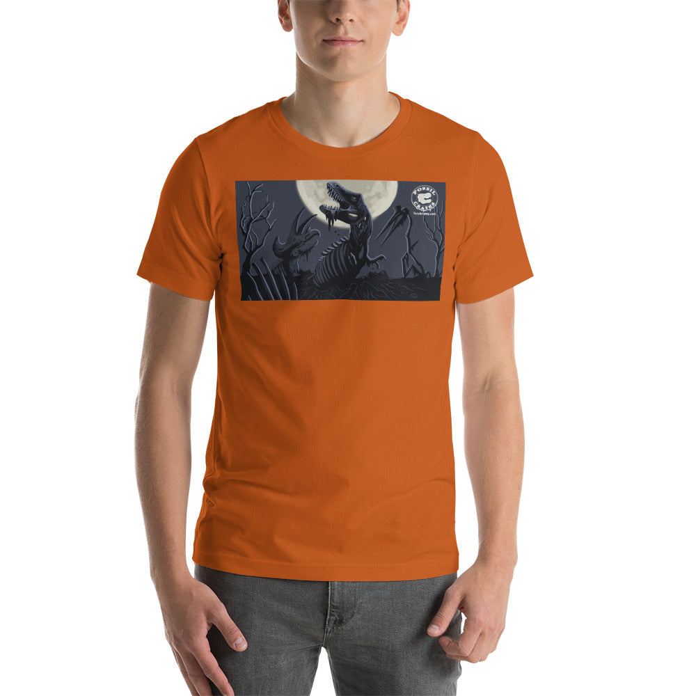 Dinosaur Graveyard unisex t-shirt in autumn