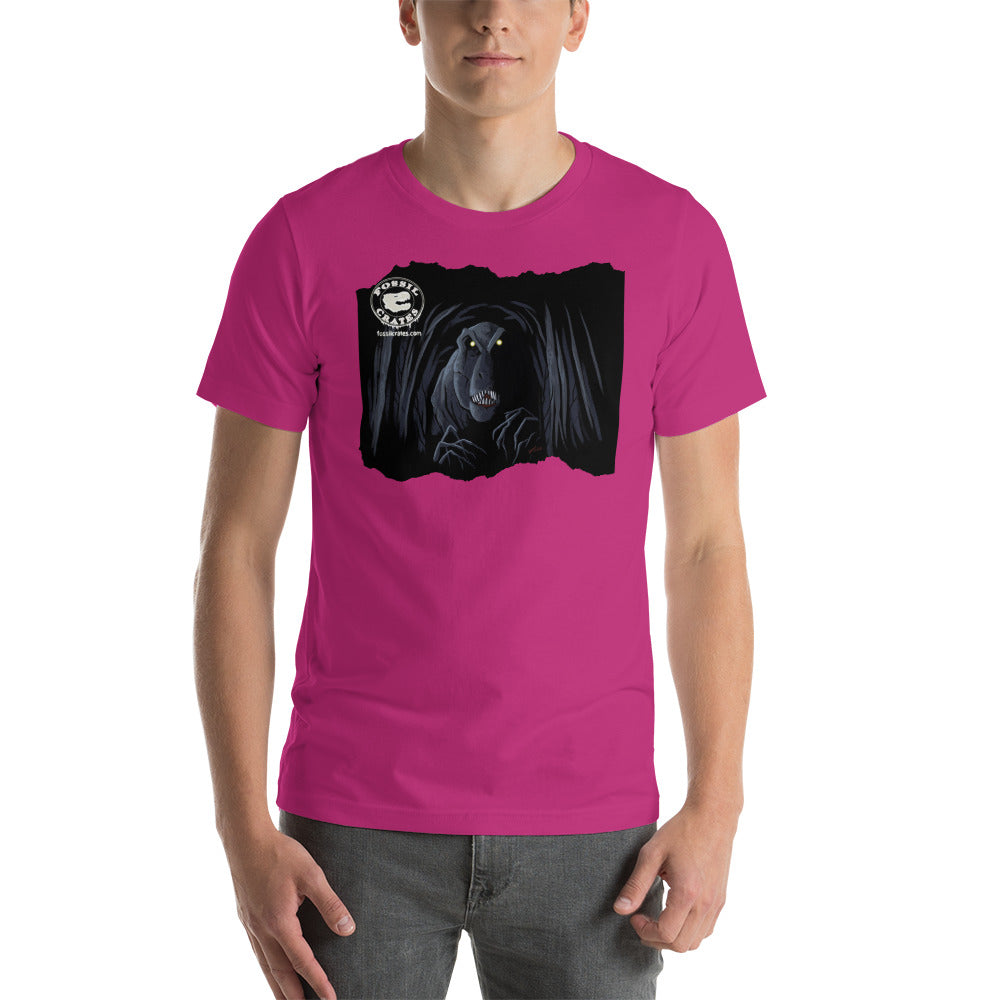 Spooky T. rex Unisex t-shirt in berry